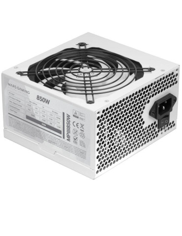 Fuente de Alimentación Mars Gaming MPIII850W/ 850W/ Ventilador 12cm/ Blanca
