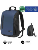 Mochila Subblim Xpand Air Padding Backpack para Portátiles hasta 15.6"/ 21L/ Puerto USB/ Azul