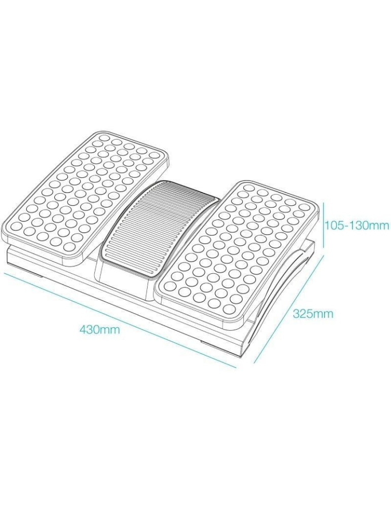 Reposapiés Ajustable/ Inclinable TooQ TQFR0605-B/ 430 x 320 x 105-130 mm