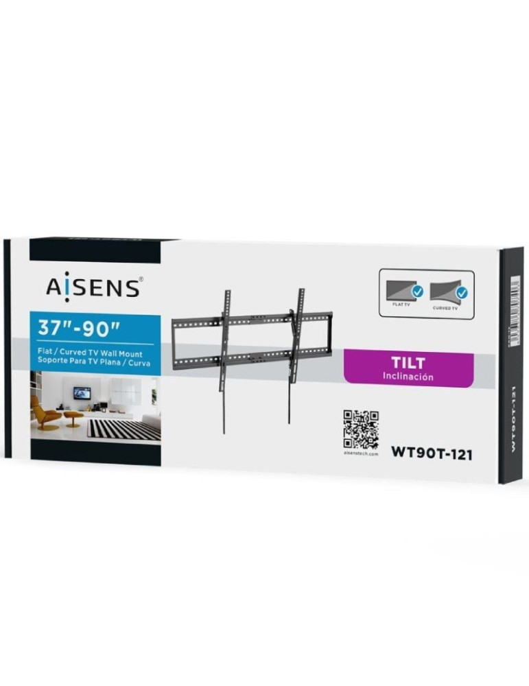Soporte de Pared Inclinable/ Fijo Aisens WT90T-121 para TV de 37-90"/ hasta 75kg