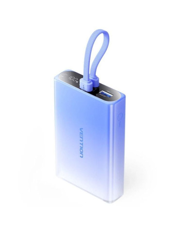 Powerbank 10000mAh Vention FHZL0/ 22.5W/ Azul/ Incluye Cable USB Tipo-C y Lightning