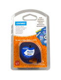Cinta Rotuladora Adhesiva de Plástico Dymo 91221/ para Letratag/ 12mm x 4m/ Negra-Blanca
