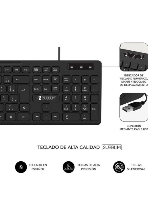 Teclado y Ratón Subblim Combo Business Slim CSSK01