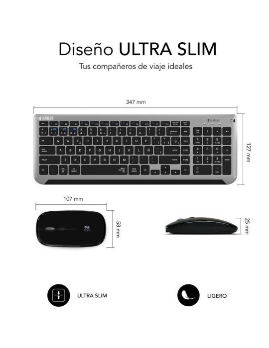 Teclado y Ratón Inalámbrico Subblim Combo Dual Prestige Extendido