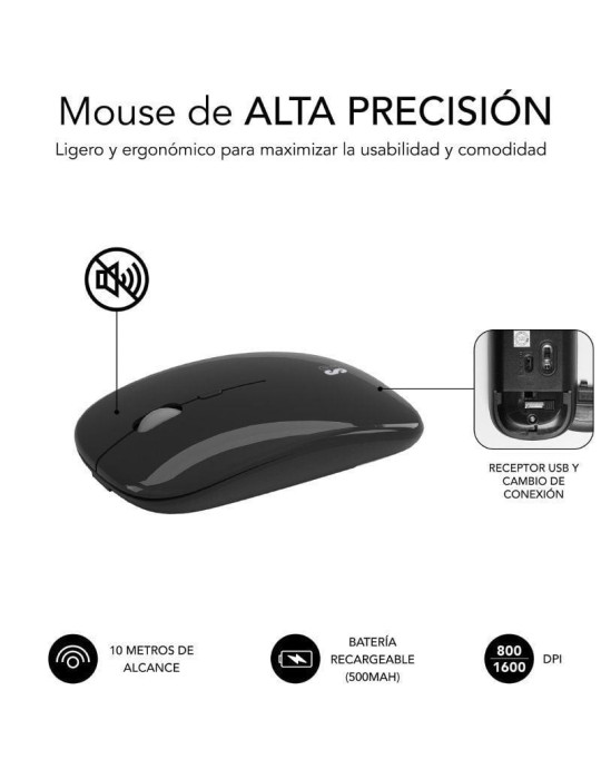 Teclado y Ratón Inalámbrico Subblim Combo Dual Prestige Extendido