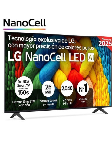 Televisor LG NanoCell 65NANO80A6B 65"/ Ultra HD 4K/ Smart TV/ WiFi