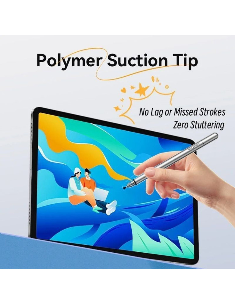 Lápiz Óptico Vention KQMH0/ para Android y Apple/ Aluminio Gris