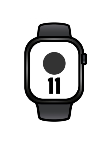 Apple Watch Series 11/ GPS/ Cellular/ 42mm/ Negro Azabache/ Correa Deportiva Negra (M/L)