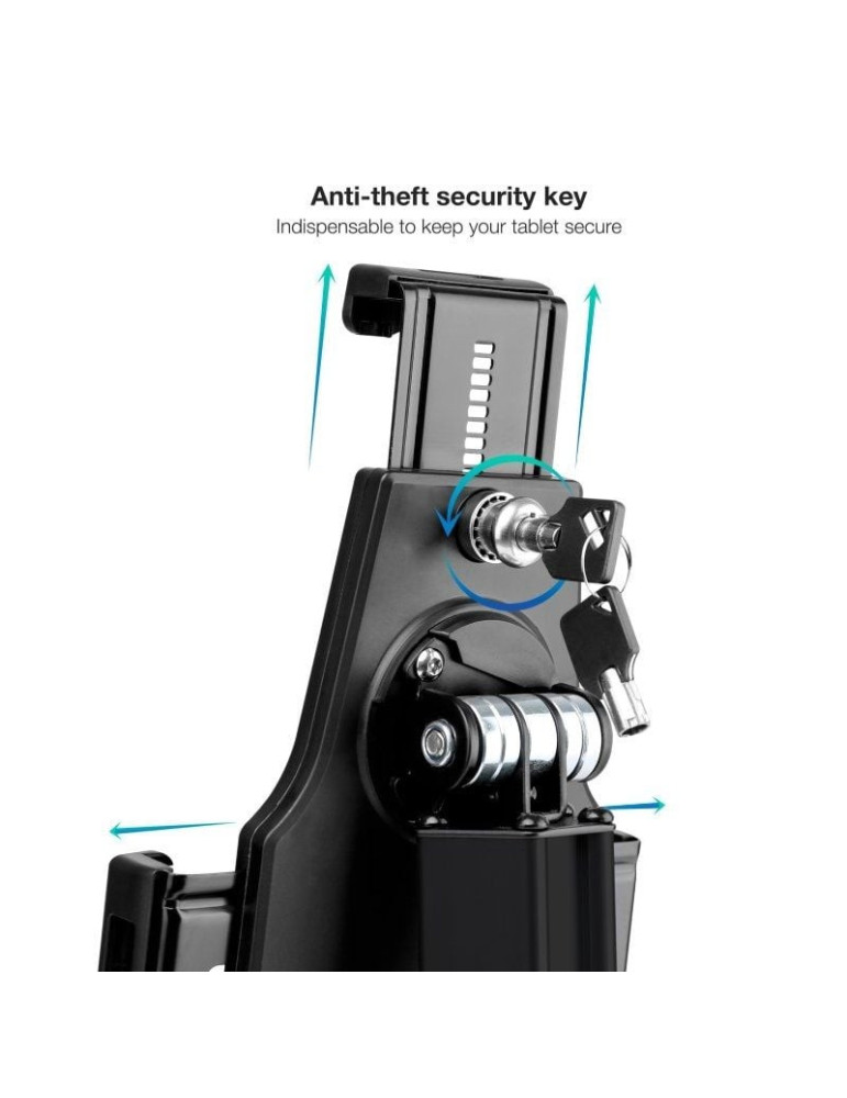 Soporte para Tablet TooQ TQTDS0811/ Antirrobo/ Negro