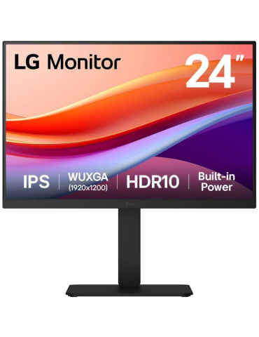 Monitor Profesional LG 24BA55W-B 24"/ WUXGA/ Multimedia/ Regulable en altura/ Negro