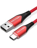 Cable USB 2.0 Tipo-C Vention CODRG/ USB Tipo-C Macho - USB Macho/ 480Mbps/ 1.5m/ Rojo
