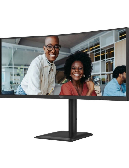 Monitor Profesional Ultrapanorámico Curvo AOC CU34E4CV 34"/ WQHD/ Multimedia/ Regulable en altura/ Negro
