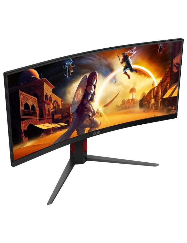 Monitor Gaming Ultrapanorámico Curvo AOC CU34G4 34"/ WQHD/ 1ms/ 180Hz/ VA/ Regulable en altura/ Negro