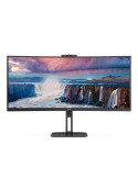 Monitor Profesional Curvo Ultrapanorámico AOC CU34V5CW/BK 34"/ UWQHD/ Webcam/ Multimedia/ Regulable en altura/ Negro
