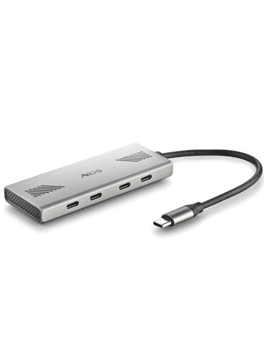 Hub USB Tipo-C NGS Wonder4-C/ 4xUSB Tipo-C/ Gris