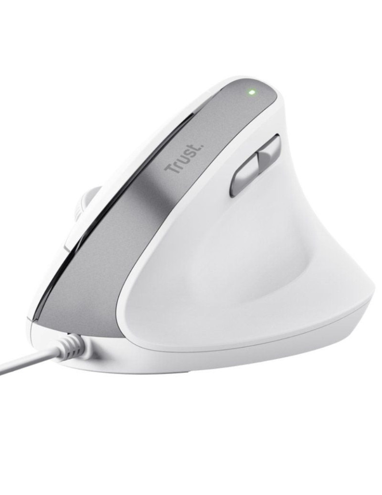 Ratón Vertical Trust Bayo II/ Hasta 2400 DPI/ Blanco