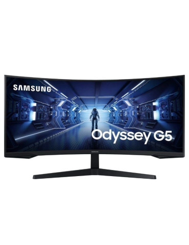 Monitor Gaming Ultrapanorámico Curvo Samsung Odyssey G5 LC34G55TWWP 34"/ UWQHD/ 1ms/ 165Hz/ VA/ Negro