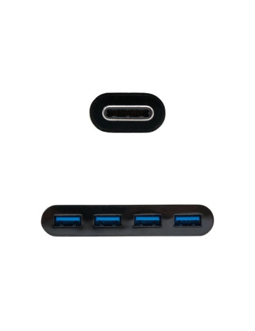 Hub USB Tipo-C Nanocable 10.16.4401-BK / 4xUSB 2