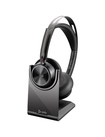 Auriculares Inalámbricos Poly Voyager Focus 2 Microsoft Teams + Adaptador USB-C-A + Soporte de Carga/ con Micrófono/ Bluetooth/ 