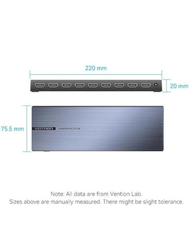 Splitter HDMI 8 en 1 Vention AKQB0-EU/ 8xHDMI 2