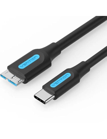Cable USB 3.0 Vention CQABF/ microUSB Macho - USB Tipo-C Macho/ 5Gbps/ 1m/ Negro