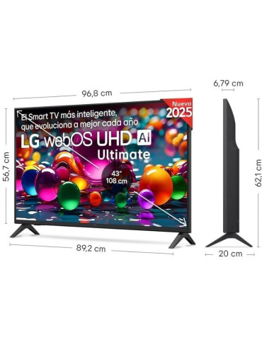 Televisor LG UHD 43UA74006LB 43"/ Ultra HD 4K/ Smart TV/ WiFi 2