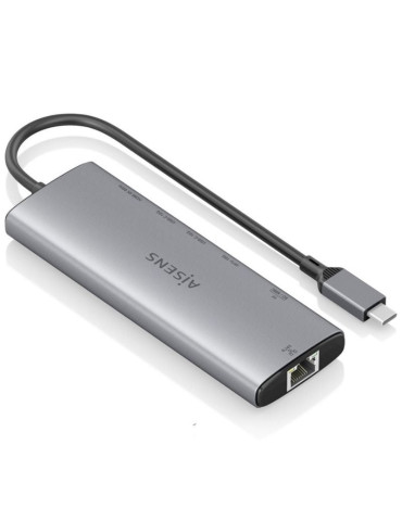 Docking USB Tipo-C Aisens ASUC-7P032-GR/ 1xHDMI 4K/ 1xUSB/ 2xUSB Tipo-C/ 1xRJ45/ 1xLector Tarjetas/ Gris 2