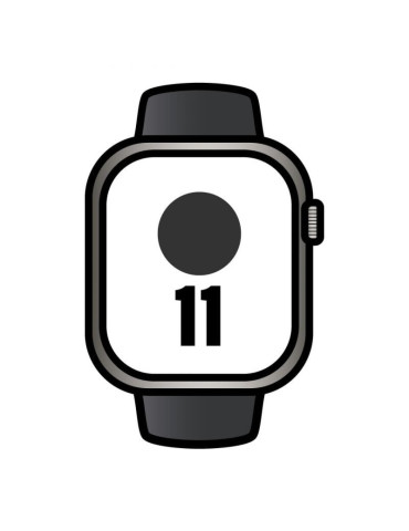 Apple Watch Series 11/ GPS/ Cellular/ 46mm/ Titanio Negro Pizarra/ Correa Deportiva Negra S/M