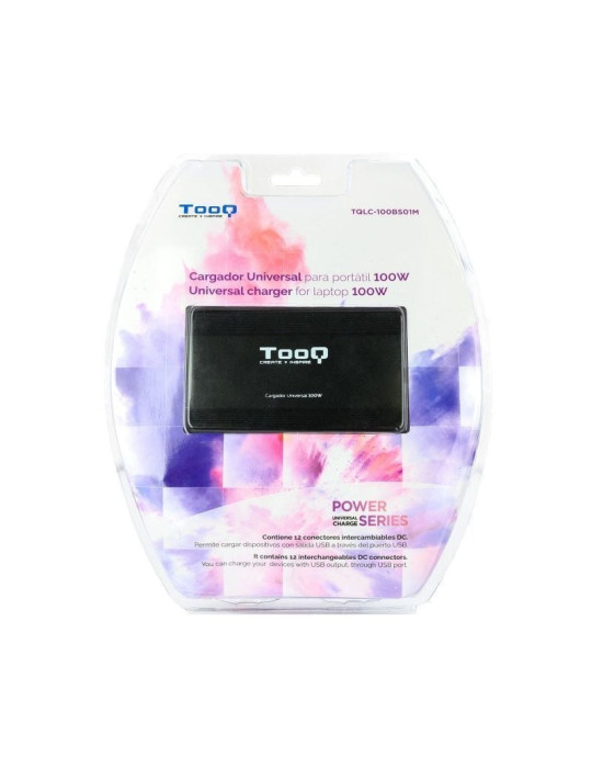 Cargador de Portátil TooQ TQLC-100BS01M/ 1xUSB/ 100W/ Manual/ 12 Conectores/ Voltaje 12-24V