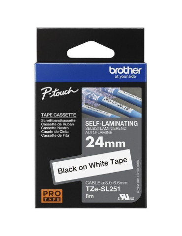 Cinta Laminada Original Rotuladora Brother TZe-SL251/ Blanca