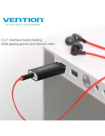Tarjeta de Sonido Vention VAB-S15-B/ USB Macho - Jack 3.5 Hembra 2
