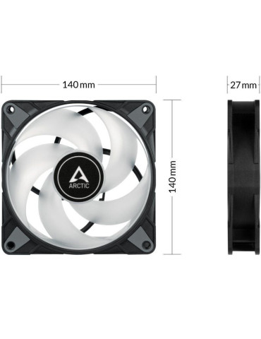 Ventilador Arctic P14 PWM PST A-RGB/ 14cm/ Negro 2