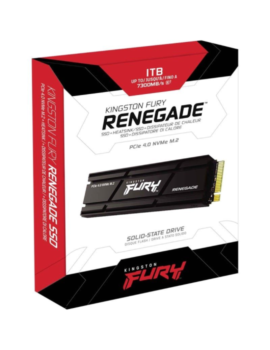 Disco SSD Kingston FURY Renegade 1TB/ M.2 2280 PCIe 4.0/ Con Disipador Térmico/ Full Capacity