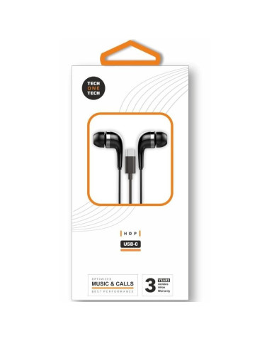 Auriculares Intrauditivos Tech One Tech earTECH TEC1305/ con Micrófono/ USB Tipo-C/ Negros