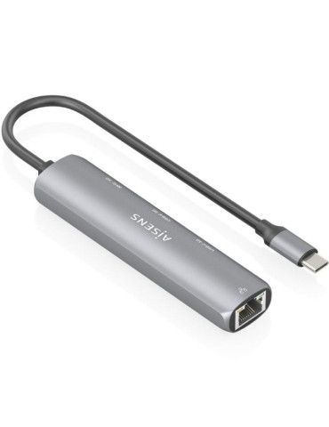 Hub USB Tipo-C Aisens ASUC-4P040-GR/ 2xUSB Tipo-C/ 1xUSB/ 1xRJ45/ Gris 2