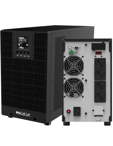 SAI Online Phasak 3000 VA Online LCD/ 3000VA-3000W/ 4 Salidas/ Formato Torre 2