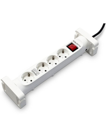 Regleta con interruptor Salicru SAFE 4S/ 4 Tomas de corriente/ Cable 1.4m/ Blanca