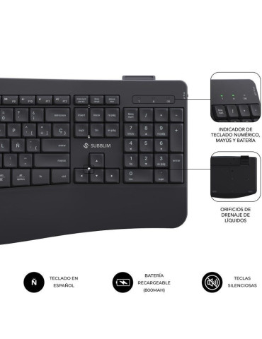 Teclado y Ratón Inalámbrico Subblim Combo Dual Office Prowave/ Negro 2