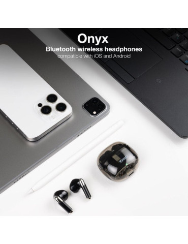 Auriculares Bluetooth TooQ Onyx TQBWH-0054B con estuche de carga/ Autonomía 4h/ Negros 2