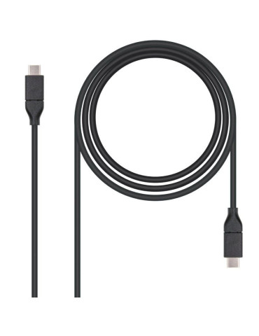 Cable USB 3.1 Nanocable 10.01.4101/ USB Tipo-C Macho - USB Tipo-C Macho/ 1m/ Negro