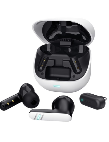 Auriculares Bluetooth Trust GXT 409 Oxxie 25478 con estuche de carga/ Autonomía 7h/ Blanco y Negro