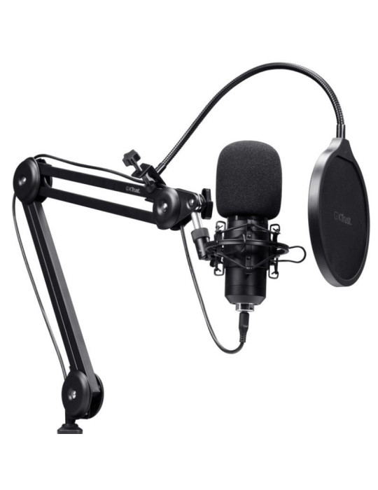 Micrófono Gaming Trust Gaming GXT 270 Emita II+ 25770/ USB/ Negro