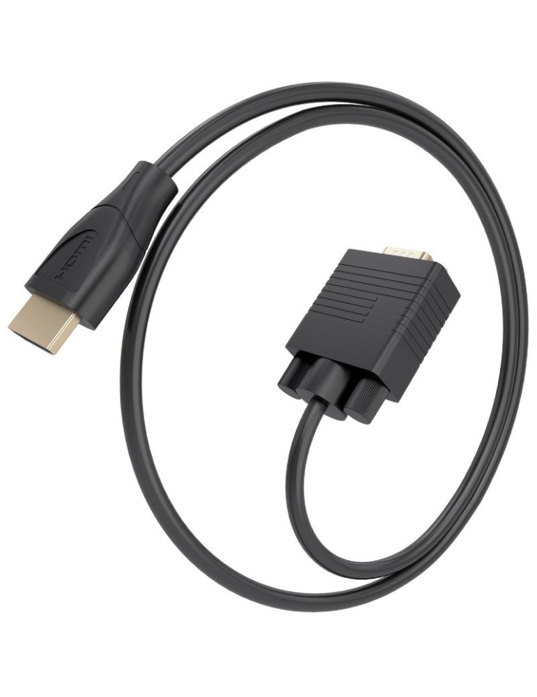 Cable Conversor Aisens A122-1010 SVGA Macho/ HDMI Macho/ 1m/ Negro