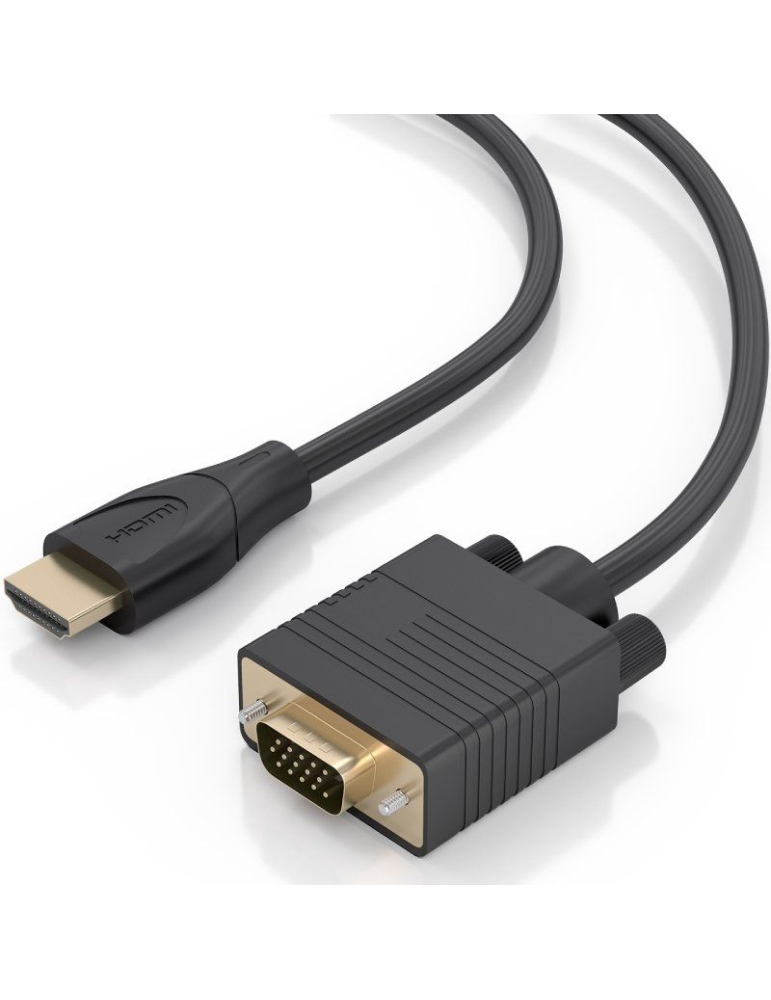 Cable Conversor Aisens A122-1010 SVGA Macho/ HDMI Macho/ 1m/ Negro
