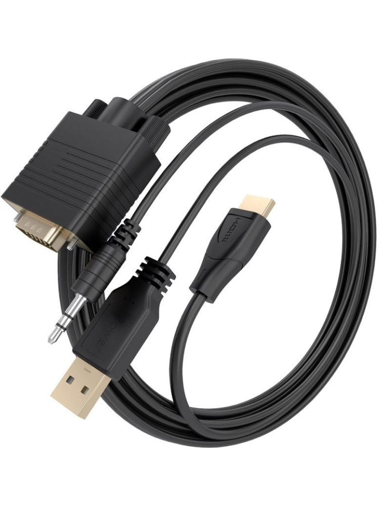 Cable Conversor Aisens A122-1013 SVGA Macho - USB Macho - Jack Macho/ HDMI Macho/ 1m/ Negro