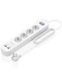 Regleta con Interruptor Aisens ASPS-2A2C12-W/ 4 Tomas de Corriente/ 2 USB - 2 USB Tipo-C/ Cable 1.4m/ Blanco