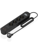 Regleta con Interruptor Aisens ASPS-2A2C13-BK/ 4 Tomas de Corriente/ 2 USB - 2 USB Tipo-C/ Cable 1.4m/ Negro