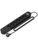 Regleta con Interruptor Aisens ASPS-2A2C17-BK/ 6 Tomas de Corriente/ 2 USB - 2 USB Tipo-C/ Cable 1.4m/ Negro