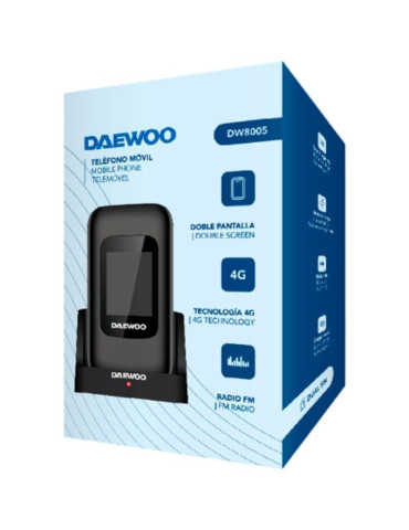 Teléfono Móvil Daewoo DW8005 para Personas Mayores/ 4G/ Negro 2