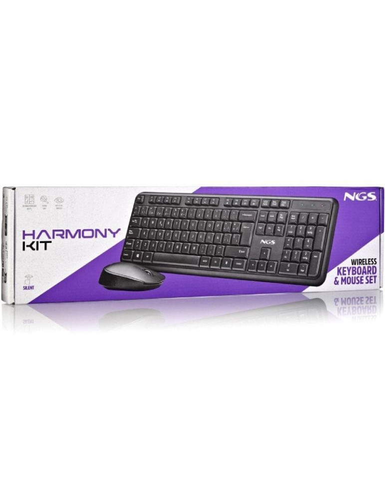 Teclado y Ratón Inalámbricos NGS Harmony Kit